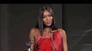 'Naomi Campbell - Thanking Her Supermodel Group while receiving the Fashion Icon Award 2018'