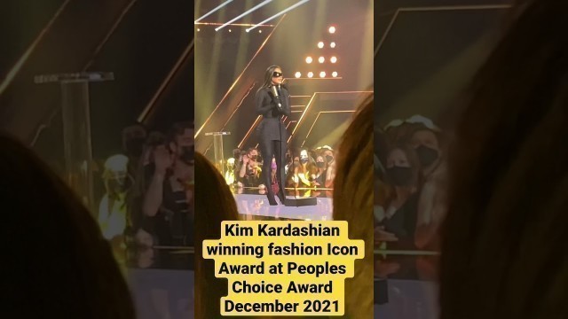 'Kim Kardashian winning Fashion Icon award at the Peoples choice Awards December 2021'