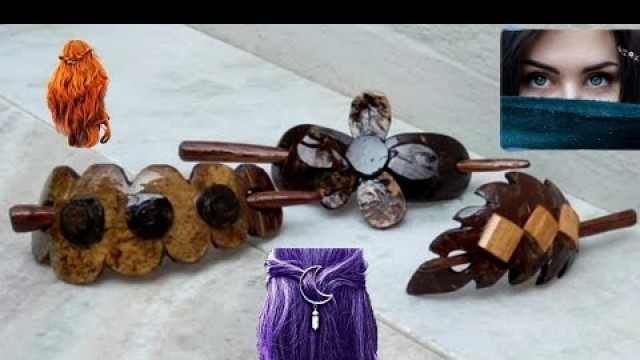 'How To Make Hair Clips With Coconut Shell // Hand Made Fashion Hair Clips //'
