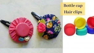 'DIY Bottle Cap Crafts / Plastic Bottle cap Hair Clips Making Idea  By Aloha Crafts'