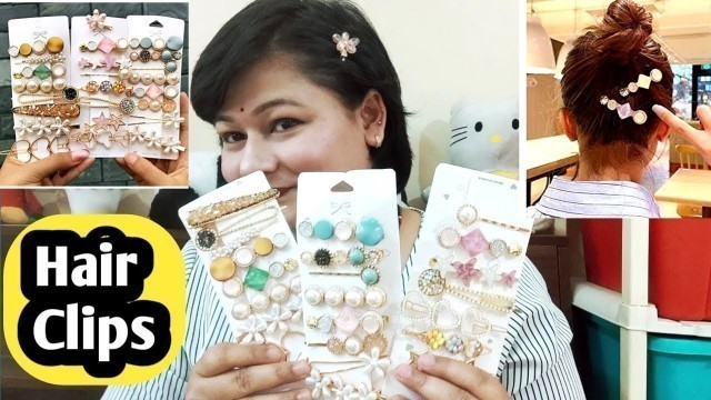 'Flipkart Trendy Korean Style Hair Clips Haul / Flipkart hair Accessories Set / Mona Fashion'