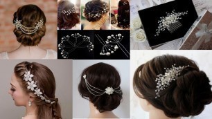 'Beautiful beaded bridal hair accessories design ideas/pearl hair clips/hair pins 2020'
