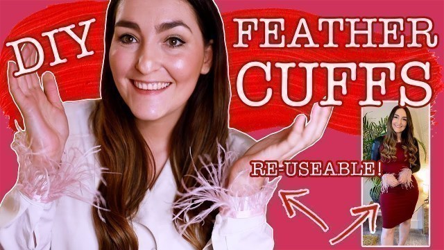 'How to make your own Feather Cuffs - 2022 Fashion Trend #feathersleeves #sustainablefashion'