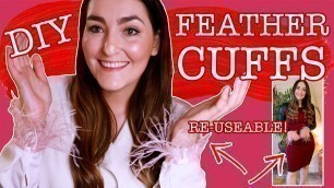 'How to make your own Feather Cuffs - 2022 Fashion Trend #feathersleeves #sustainablefashion'