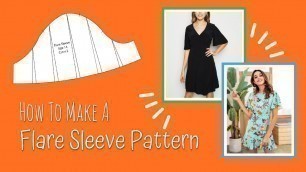 'How To Make A Flare Sleeve Pattern | Pattern Cutting | Fashion Design'