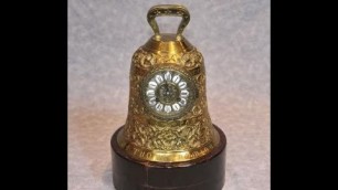 'Antique French Brass Bell Clock Chiming Clocks 19th Century'