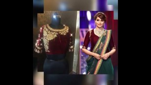 'Stylish velvet Blouse Design for Net Sarees!Subscribe for more fashion ideas!'