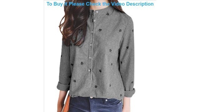 'Top STYLISH 2017 Ladies Leaves Embroidery Blouses Long Sleeve Chic Str'