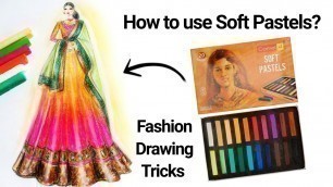 'How to use Soft Pastels | Ethnic wear | Fashion Illustration'