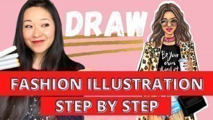 'HOW TO DRAW FASHION ILLUSTRATION FOR BEGINNERS | STEP BY STEP TUTORIAL #fashionillustration'