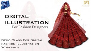'Digital Fashion illustration Using Mouse | Demo/Free Class | Learn how to do Fashion Illustration'
