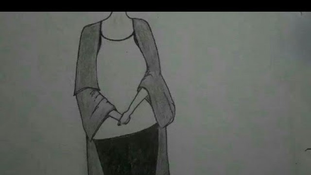 'Fashion sketching |how to draw women simple dress'