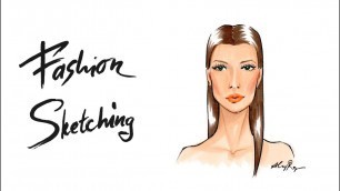 'Fashion Sketching: скетч женского лица маркерами'
