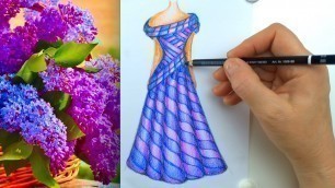 'Fashion Drawing of Gorgeous Dress - Fashion Sketching'