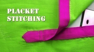 'Kurti Placket Stitching easy method/shirt placket EMODE'