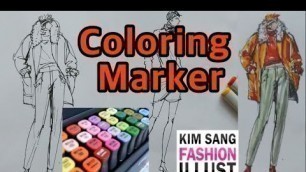 'Fashion Illustration,...Coloring Marker,,, 마카로그리는, Fashion Sketches'
