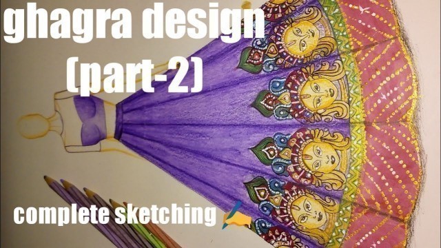 '#pinkiesdesign how to make Kali design/#kalidesign#ghagracholi#lehengaillaustration#fashionsketching'