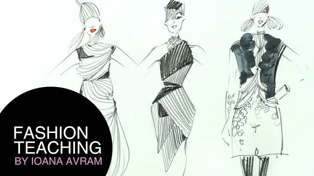 'Fashion sketches inspired by GRAPHIC art'