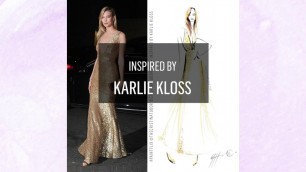 'Live Fashion Illustration of Karlie Kloss in Michael Kors #Paintflix Quarantine Painting'
