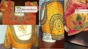 'Pattu Saree Blouse Designs 2017_2018|| Pattu Sarees Blouse Designs||desiger blouses'
