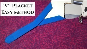 'Kurti Placket Stitching Easy method/ V placket EMODE'