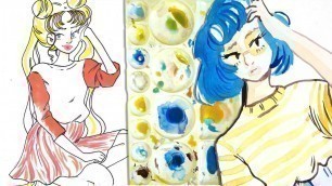 'Street Style Sailor Moon! | Rough Watercolour Pieces & A Chat!'
