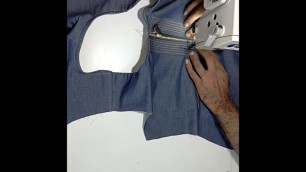 'Denim Kurti Stitching Part 2 with zipper DIY EMODE'
