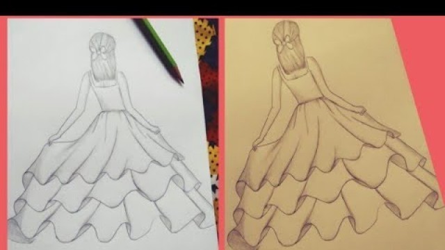 'GIRL DRESS /SKETCHING /EASY FOR BEGINNERS'