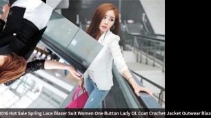 '2016 Hot Sale Spring Lace Blazer Suit Women One Button Lady OL'