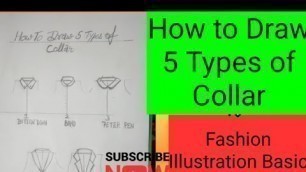 'How to Draw 5 types of collar/Fashion illustration Basic'