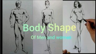 'How to draw Body shape of men & women | Fashion body drawing | differences between men and women'