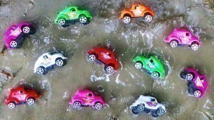 '12 Cars Toys Surprise ! Beside River bank Looking for Fashion Toy Cars !Review car video one by one'