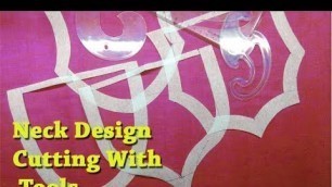 'Neck design cutting in canvas using tools DIY tutorial for beginners easy method EMODE'