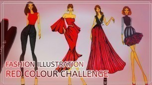 'FASHION ILLUSTRATION : MANY FIGURE IN ONE COLOUR ~ speed drawing'