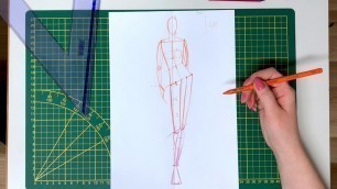 'Rysunek sylwetki żurnalowej I Schemat I Krok po kroku I Fashion drawing figure I Step by step'