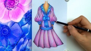 'Sketch Drawing of Elegant Dress - Speed Sketching'