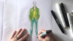 'Fashion sketching. Мужчина в спортивной одежде.'