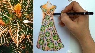 'Gorgeous Dress Sketch Drawing - Fashion Illustration'