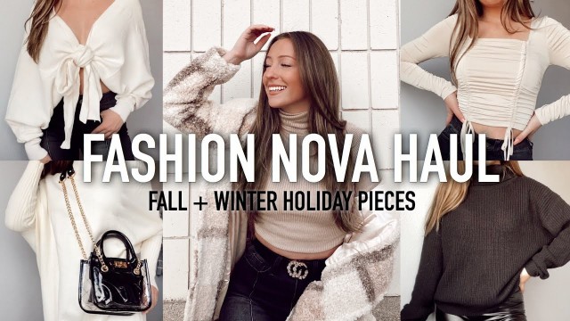 'FASHION NOVA HOLIDAY OUTFITS HAUL || Sweaters, Boots, Dresses, Holiday Outfits 2020'