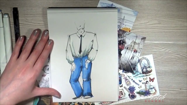 'Рисуем гардероб: мужская и женская одежда и обувь (fashion-sketching) [Sketch School] - 18 урок'