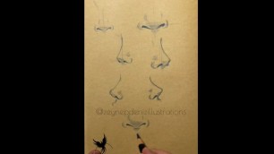 'Fashion sketch tutorial by ZEYNEP DENIZ-nose study/colored pencil'