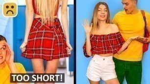 'FASHION HACKS TO BECOME POPULAR AT SCHOOL! Outfit Hacks & Clothes DIY Ideas by Mr Degree'