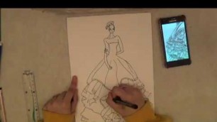 'wedding dress fashion sketch | speed sketching dress.'