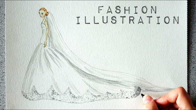 'Fashion Illustration In Watercolor - Wedding Dress (February Challenge)'