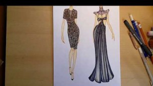 'How to draw a summer dresses. Fashion sketching tutorial Part 2 | Inna Wolf'