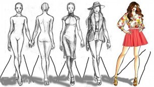 'Fashion Figure Sketch Drawing | Cartoon Figure Drawing Model ✔'