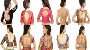 'Beautiful back neck blouse designs 2018 || Women\'s fashion blouses || backless blouse designs ideas|'