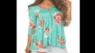 'Summer Floral Print Blouses Tops,Women\'s outfit, Fashion'