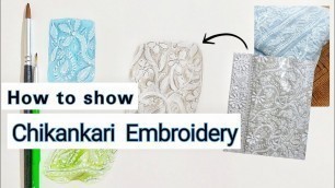 'How to show Chikankari Embroidery | Swatches Development | Fashion Illustration'