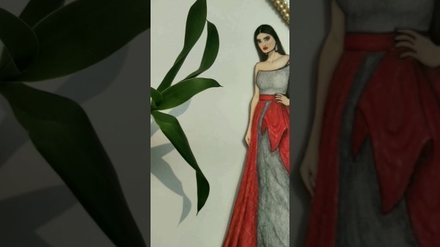 'how to draw fashion illustration with poster color / easy illustration / drawing'